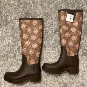 COACH floral print boots